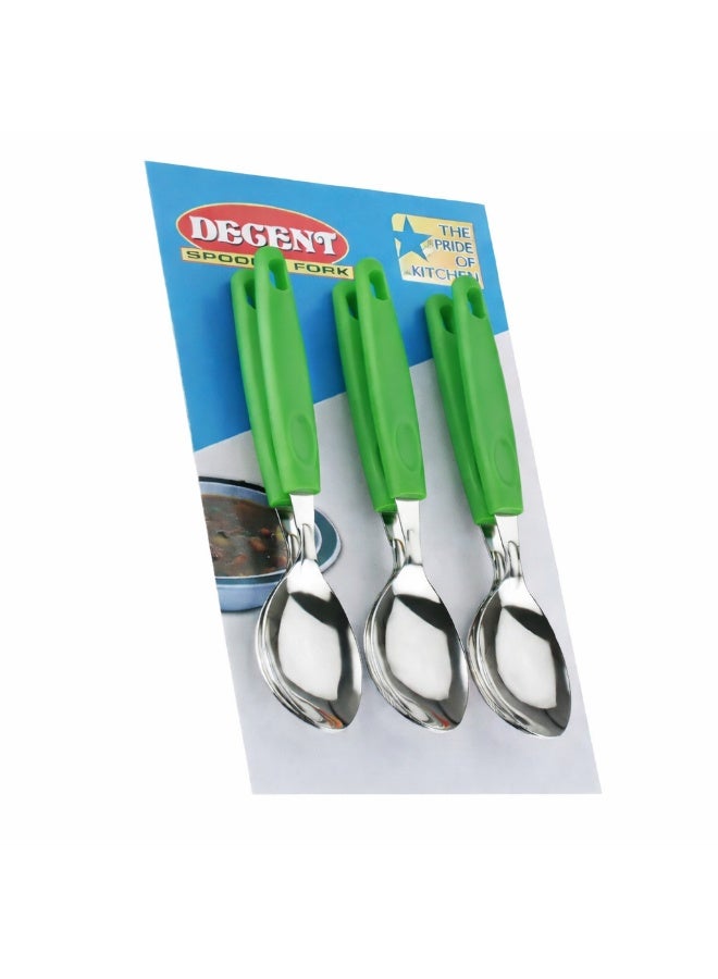 Decent Table Spoon Set of 6 | Stainless Steel Small Tea Spoons | Ergonomic Handle | Mirror Finish | Dessert Spoons For Home, Kitchen, Restaurant, Dishwasher Safe - Image 2